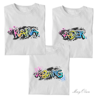 Baju Couple Keluarga / Kaos Kapel Abang Adek Kakak Grafitty Font / Atasan Kapelan Anak Katun Combed 