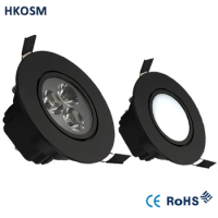 HKOSM BLACK high power cob led downlights Ceiling lamp 9W 110v 220V 230V 240V AC IC led lamp led light