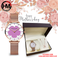 HANNAH MARTIN 紫外線光照變色手錶-光感變色錶面x33mm/3色可選+項鍊+大禮盒套組(HM-1333)