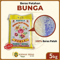 Beras Patahan Cap Kembang Bunga Slyp Super - Beras Patah - Beras Pulen - Beras Murah - Menir - 5 kg