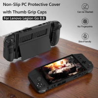 Protective Cover PC Shock-Absorption Hard Cover Shell Non-Slip with 4 Thumb Grip Caps for Lenovo Legion Go Gaming Handheld 2023