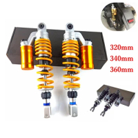 Universal Motorcycle Rear Shock Absorber 320mm-360mm Rebound Adjustable For Honda Yamaha Scooter Pcx SMAX NMAX XMAX Aerox155 BWS