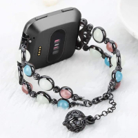 Woman Bracelet for Fitbit Versa 4 3 2/ Versa Lite Band Straps Accessories for Fitbit Sense 2 Luminous Fashion Jewelry Wristband