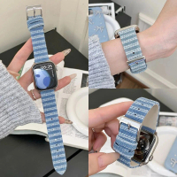 Nylon Canvas Strap For Apple Watch Ultra 3 2 49mm 46mm 45mm 41mm Denim Bracelet For iWatch 11 10 SE3