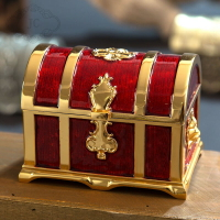 歐式復古創意宮廷公主金屬工藝品首飾盒收納珠寶包裝盒百寶箱擺件