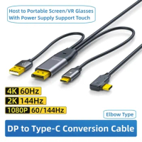 DP To Type C Usb C Connection Cable 4K 60Hz 1080P HD Converter Data Cable for Laptop DP Connect Portable Screen VR Glasses
