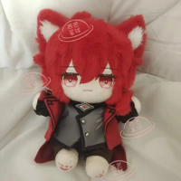 Game Anime Impact Cosplay Red Dead of Night Diluc 20cm Soft Rabbit Fur Outfit Dress Up Doll and Clothes Plush Toy Gifts