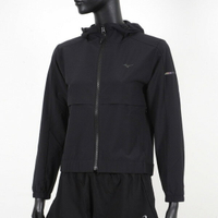 Mizuno [32TC223309] 女 平織 外套 運動 慢跑 訓練 抗紫外線 彈性 舒適 美津濃 黑