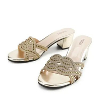 Marelli Mules Wanita Hak Tinggi - 2075 41 Gold