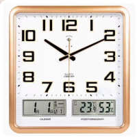 北極星電子掛鐘時鐘 (電波機芯款-金色 16英寸 (直徑40.5cm))