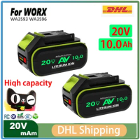 100% brand-new 20V 10000mAh For WORX WA3016 WU279 WU294 WU362 WU388 WU629 WU808 21V Power tool batte