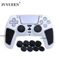 IVYUEEN Extra Thick Silicone Case for PlayStation 5 PS5 DS5 Controller Protectective Skin and 8 Thumb Grips for DualSense Cover