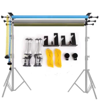 Wall Ceiling Mount photo backdrop 3 Roller Wall Mounting Manual Background Support System for Studio Photography Seamless Paper