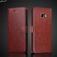 Card Holder Cover Case for Samsung Galaxy C5 / Galaxy C5 Pro Pu Leather Flip Cover Retro Wallet Phone Case Business Fundas Coque