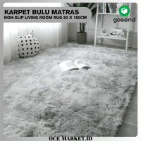 Karpet Bulu Matras Non-Slip Ruang Tamu Size 80 x 160 cm - Gray
