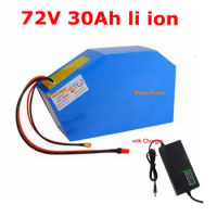 72v 30Ah lithium ion triangle battery 18650 BMS 20S li ion for 5000w 3000W Mountain Bike scooter Motorcycle + 5A charger