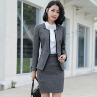 高品質 秋冬款長袖西裝套裝女 OL職業套裝 工作西裝 面試正裝ky