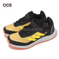 adidas 越野跑鞋 Terrex Agravic Flow CF K 中童 黑黃 魔鬼氈 緩衝 小朋友 愛迪達 IE7600