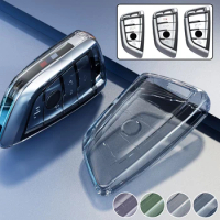 Car Key Case Cover Bag TPU Transparent Key Shell For BMW F20 G20 G30 X1 G05 X6 X7 Accessories Holder Shell Keychain