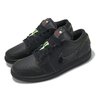 【NIKE 耐吉】休閒鞋 Air Jordan 1 Low SE 男鞋 黑綠 Black Cat Mascot AJ1(HM3690-001)