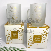 50pcs Souvenir Gelas Mug Keramik Jumbo Cangkir Gagang Minum Jus Kaca Doff Sablon