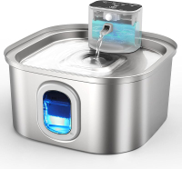 Cat Water Fountain Wireless - 4000mAh Battery Operated Cat Water Fountain 3.2L Stainless Steel Cat W