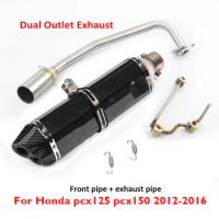 Slip on Motorcycle Exhaust Muffler Exhaust Tip Escape Front Link Pipe for Honda pcx125 pcx150 2011 2012 2013 2014 2015 2016
