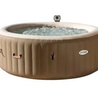 Intex28428 Deluxe Heat Bubble Massage Inflatable Outdoor Heating Pool Swim Spa