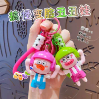 Creative Quirky Change Face Ugly Dolls Keychain Pendant Cartoon Cute Fun Ugly Dolls Children Stress Relieving Toys Car Trinket