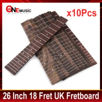 10Pcs Rosewood Ukulele Fingerboard for 26 Inch Tenor Ukulele with 4mm Dot 18 Fret Fretboard UK Parts