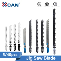 XCAN T Shank Saw Blade 5/40pcs T101D T111C T118A T334D T127D T144D T244D High Carbon Steel Jig Saw Blade for Wood/Metal Cutting