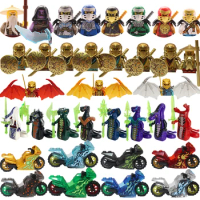 Children Toys Ninja Building Block Movie Cartoon Anime Characters Figures Lloyd Jay Zane Snake Monster Motorcycle Model Bricks