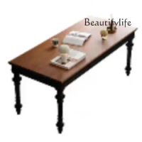 French American Style Solid Wood Retro Nanyang Style Dining Table Home Rectangular Table Writing Desk Office