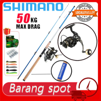 1SET SHIMANO Pancing Set Fishing Rod Set Portable Fishing Rod Metal Spinning Fishing Reel Joran Pan