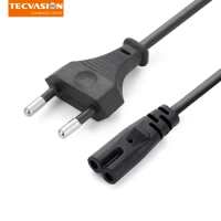 Black EU Power Plug Cable 1.5M 2pin IEC320 US Extension Cord For Dell Laptop Charger Canon Printer Radio Speaker PS4 XBOX Sony