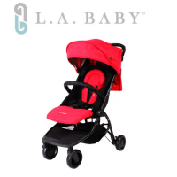 【美國 L.A. Baby】旅行摺疊嬰兒手推車-紅色