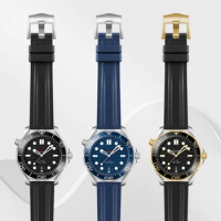Substitute Mido Hamilton Citizen Omega Tudor Breitling Silicone Black Blue Arc Interface Comfortable Men Fluororubber Watch Band