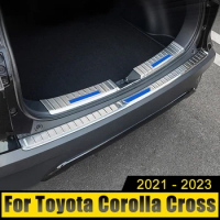 Car Accessories For Toyota Corolla Cross XG10 2021 2022 2023 Hybrid Rear Bumper Foot Plate Trunk Door Sill Guard Pedals Cover