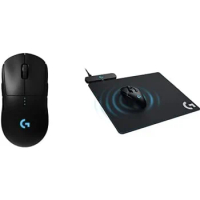 Logitech G Pro Wireless Gaming Mouse with Esports Grade Performance, Black and Logitech G Powerplay Wireless Charging System for