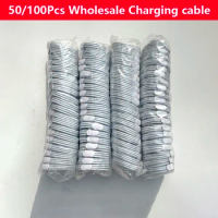 50/100Pcs Wholesale Suitable For Apple USB Charging Cable For iPhone 14 ProMax 13 12 11 XsMax 8Plus Mobile Phone PD Data Cable