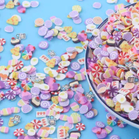 10g Mixed Color Slime Candy Star Heart Flower Fruit Unicorn Slices Polymer Clay Sprinkles DIY Nail Art Craft Accessories