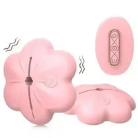 Wireless Remote Breast Massager Nipple Clip Vibrat-or Climax Mainan Dewasa Wanita 10-Frekuensi Pink