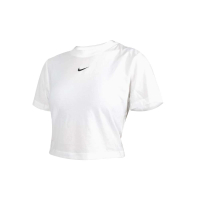 NIKE 耐吉 女短版休閒短袖T恤-上衣 休閒 白黑(FB2874-100)