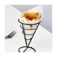 6 Pcs Wire Metal Food Racks Cone Fried Basket Serving Chips Stand Display Stands Chicken Holder