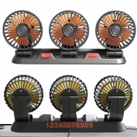 Car Fan Full Rotatable Adjustable 3 Head Air Fan Auto Electric Fan USB/12V/24V Fan 2 Speeds Car Silent Fan For Office&amp;Car