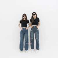 COD X8125 X8126 Demorin Celana Panjang Dewasa Jeans Pakaian Cewek Kekinian Premium Denim Biru Wanita