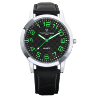 Valentino Coupeau 范倫鐵諾 古柏 時光倒流系列腕錶(黑面/綠字/皮帶)