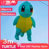 9KM 3m Turtle Kite Line Laundry Kite Soft Inflatable 30D Ripstop Nylon with Bag for Kite Festival (Accept wholesale)
