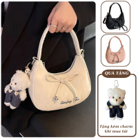 [Sale đặc biệt] Túi đeo chéo nữ thời trang YUMI túi xách tay size 20cm đính nơ kèm móc gấu dễ thương
