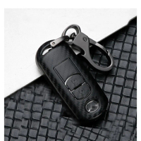 เคสสมาร์ทคีย์คาร์บอนไฟเบอร์พิเศษ พวงกุญแจสำหรับ Mazda CX-5 CX-7 CX-3 MX Mazda3 Mazda 6